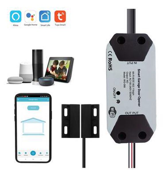 Tuya APP Control WiFi Switch Smart Garage Door Opener Controller Funciona con Amazon Alexa Echo Google Home Smart Life Control No Hub Requiere