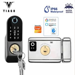 Application Tuya Smart Lock Double côté empreinte verrouillage digital étanche de sécurité Home Lock numérique Mot de passe numérique Entrée sans clé TT Lock Porte verrouillage 240422