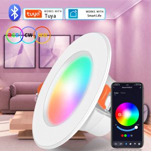 Tuya Bluetooth LED -downlight 10w Smart plafondlicht Dimpelbare RGB Remote RECUTION LAMP SMART LIFE ATMOSFERE NACHT LICHT