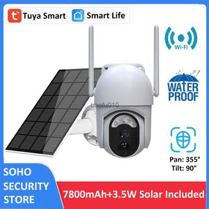 Tuya Smart 3MP 3.5W solaire 7800mAh batterie sans fil PTZ extérieur étanche Surveillance WiFi IP sécurité CCTV couleur lumière caméra