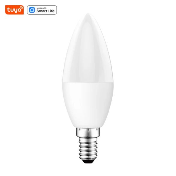 Tuya Smart Home WiFi LED Light Candle C37 Lampe E14 100-240V 5W WiFi Bulbe ampoule Smart Ample Travail avec Alexa Google Assistant