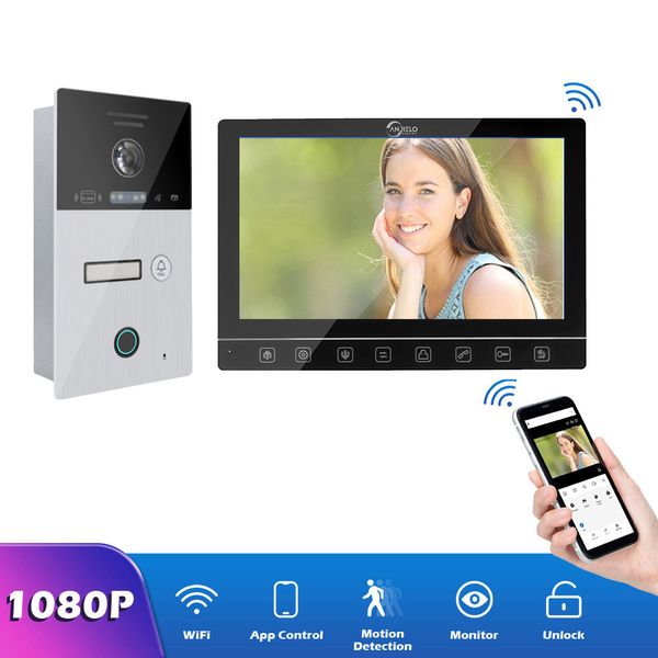 Tuya-Sistema de intercomunicación con vídeo Wifi, aplicación móvil inteligente, videoportero inteligente, teléfono de puerta, pantalla completa de 1080p, compatible con desbloqueo de tarjeta RFID