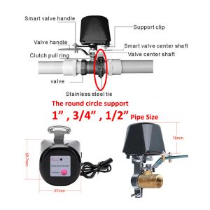 Tuya Smart Wifi Zigbee Water Gas Valve de fuga de la válvula de fugas de control automático Válvula del temporizador Alexa Google Home Off Controlador