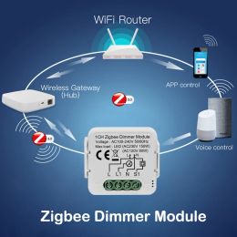 Tuya Smart Zigbee Dimmer Switch Module 1/2 Gang Dimmable Light Switch App Remote Controly Work with Alexa Google Home