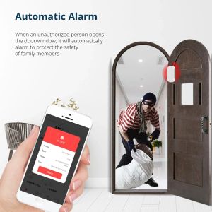 Tuya Smart Zigbee Door and Window Sensor Puerta Abierta/Cerrar detector Sistema de alarma de seguridad para el hogar Smart Life con Alexa Google Home