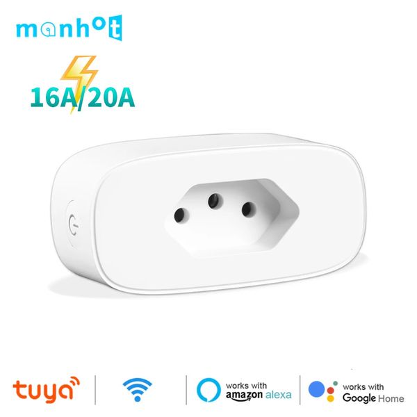 Tuya – prise intelligente WiFi 1620A, norme brésilienne, avec moniteur d'alimentation, application Life, commande vocale à distance, pour maison Alexa 240228