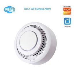 Tuya WiFi Independent Smoke Detector Sensor Brand Alarm Alarm Sensor Beveiliging Surveillance Detectoren voor Smart Home Life Safety Protection Zigbee Alarmen