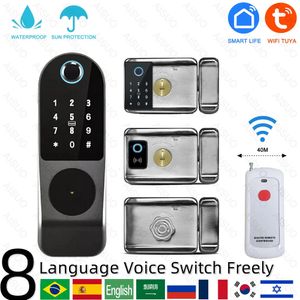 TUYA WIFI outdoor waterproof smart lock fingerprint biometric digital with remote control electronic door 240111