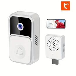 Tuya WiFi Slimme Deurbel Camera - Outdoor Waterdichte Draadloze Deurbel met Intercom en Batterijvoeding