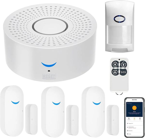Tuya Wifi système d'alarme de maison intelligente 433mhz anti-cambriolage Protection d'alarme sirène Smart Life App contrôle Kits d'alarme de maison sans fil 240219
