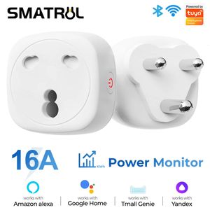 Tuya Wifi Smart Socket 3 Pin Plug Zuid-afrika Naar Eu Uk Ons Outlet Adapter Power Monitor Voice Voor thuis Alexa 240228