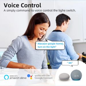 Tuya WiFi Smart Switch Module 1/2/3 Gang Contrôle à deux voies Contrôle de disjoncteur Vocal Contrôle Smart Switch With With Alexa Google Home