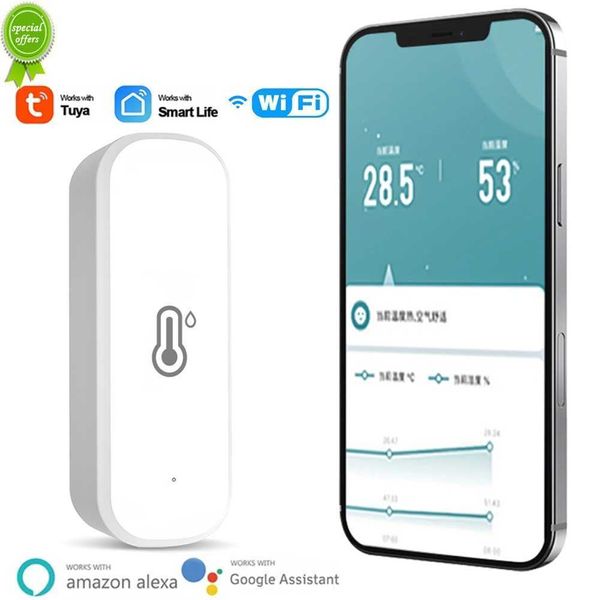 Detector inteligente de temperatura y humedad Tuya WiFi, aplicación remota, Monitor inteligente para trabajo en casa, Sensor de temperatura inalámbrico para interiores
