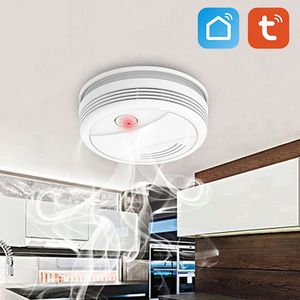 Tuya WiFi alarma de humo protección contra incendios Detector de humo alarma de incendio sistema de seguridad para el hogar bomberos Sensor de humo 240219