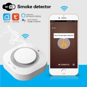 Capteur de détecteur de fumée de tuya WiFi 90db Alarme Fire Smart Smoke Detector WiFi Fire Home Security Alarm Smart Life App Notification