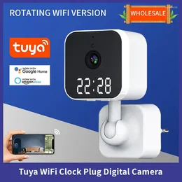 Tuya WiFi cámara de vigilancia hogar reloj enchufe Digital Graffiti Smart HD inalámbrico Vlogging acción