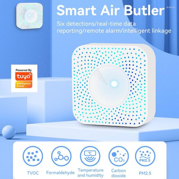 Tuya Wifi/Zigbee boîte à Air intelligente CO2 qualité moniteur température humidité mètre capteur COV détecteur de gaz APP automatisation alarme