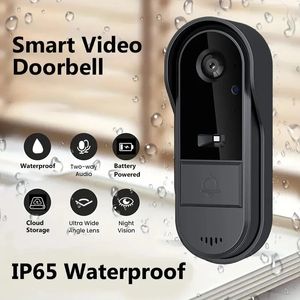 TUYA Wireless Doorbell étanche WiFi Video Smart Home Door Bell Camera Bouton Bienvenue par une alarme de sécurité de la carillon pour la maison 240516