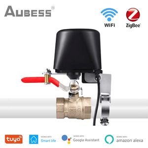 Tuya Zigbee Wifi WiFi Smart Water Gas Fakage Valve de fuite de contrôle automatique Counom Coundown Timer Valve Fonctionne avec Alexa Google Home Smart Life