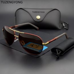 TUZENGYONG Aluminium HD Lunettes de soleil polarisées HD conduisant des lunettes de verres de soleil Accessoires de lunettes pour hommes 228