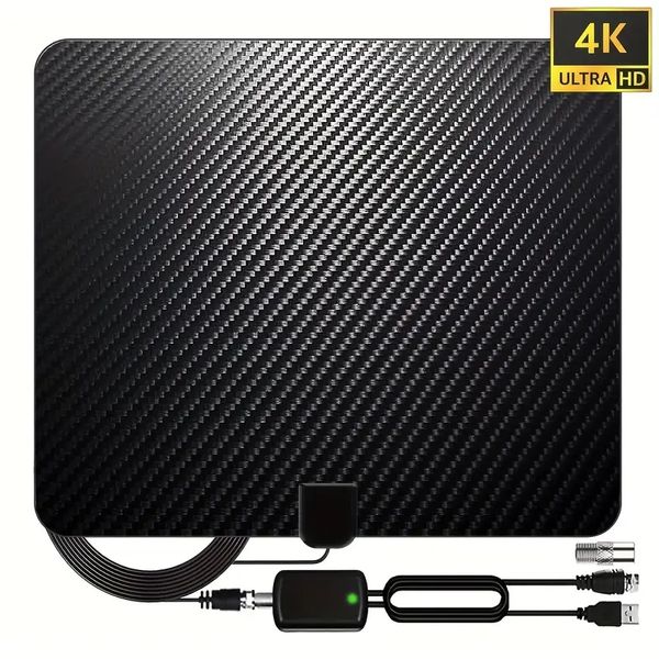 Antena de TV para Smart TV - Antena digital para soporte de TV HD 4K con amplificador de señal Antena TV Digital HD Interior - Antena de TV Interior - Cable coaxial HDTV de 13 pies