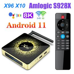 TV Box Android 11 X96 X10 DDR4 8GB RAM 64GB ROM Amlogic S928X Ondersteuning 8K USB3.0 5G Wifi 1000M LAN 4GB 32GB Mediaspeler