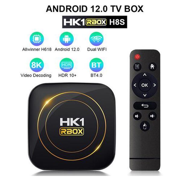 TV Box HK1 RBOX H8S Android 12 Allwinner H618 2,4G 5G Dual Wifi TVBOX reproductor multimedia 4GB 64G 32GB HK1R Box Set Top receptor de TV BOX para Google