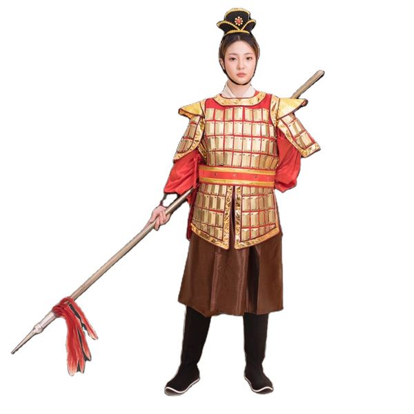 Film télévisé Vêtements ethniques chinois Costume général ancien Armure de l'armée Costumes Robe de guerre Armure Halloween Festival Cosplay Vêtements Histoire Vêtements