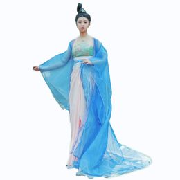 TV Film podiumkleding Vrouwen borduren de Tang-dynastie kleding prinses trailing jurk Chinese Oude Koningin kostuum drama prestatie pak