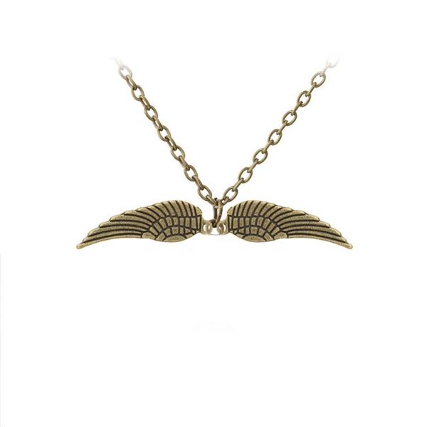 Bijoux TV pendentif aile d'ange collier plumes dorées colliers cadeaux pour enfants