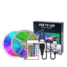 TV LED Light Strip de 16.4 pies LEDS LEDS FO con Bluetooth App Control Sync Music USB alimentado 5050 RGB Iluminación de polarización para PC Monitor Room Crestech168