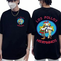Série télévisée Breaking Bad Los Pollos Hermanos T-shirts imprimés double face Funny Chicken Brothers T-shirt Cott pour hommes Streetwear n3Zt #