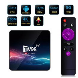 TV Set Top Box Android 12.1 TV98 Allwinner H313 Quad Core V11 1G/8G 2G/16G 2.4G/5G Dual WIFI H.265 UHD 4K Smart Mediaspeler Set-top Digitale Televisie