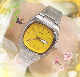 TV Forme Cadran Femmes Hommes Montres Carrées Heure Semaine Calendrier Horloge Automatique Mouvement À Quartz Étanche Heure automatique date montre-bracelet Montres De Luxe Cadeaux