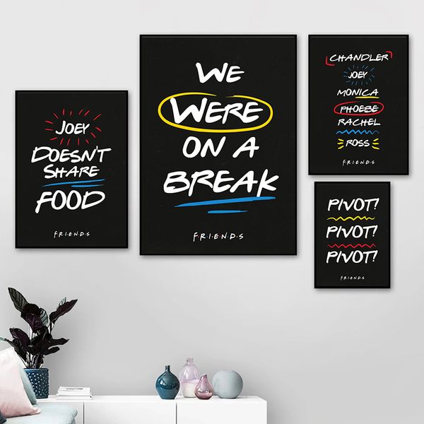 Émission de télévision Amis central Perk Coffee Quotes classiques Affiche Print toile peinture drôle d'art mural pour le salon décoration intérieure