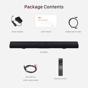 TV Soundbar Bluetooth -luidspreker Wired Home Theatre System 80W Sound Bar 3D Bass Surround Audio Remote Control Wall Mountable