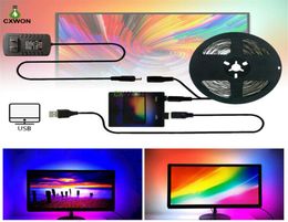 Kit de bandes TV USB couleur de rêve 1M 2M 3M 4M 5M RGB WS2812B bandes LED pour TV PC Sn rétro-éclairage éclairage 9541089