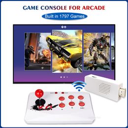 Console de jeu vidéo TV avec contrôleur de jeu sans fil Joystick HD Output Game Player 1797 jeux intégrés pour console d'arcade