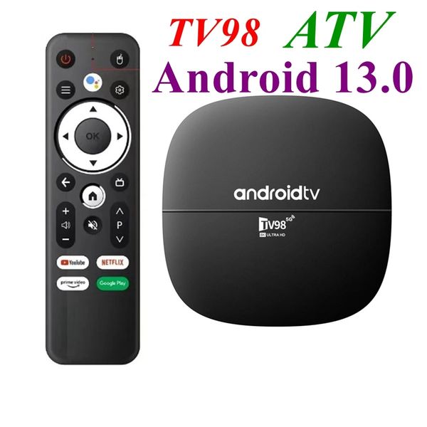 TV98 ATV Smart Android 13 TV Box H313 Bluetooth Control remoto Box TV Band Dual Wifi TV Media Player 1GB 8GB Set Top Boxs