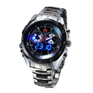 TVG Relojes deportivos de lujo para hombres Reloj de moda Reloj de acero inoxidable Relojes digitales LED Hombres 30 a. m. Reloj de pulsera impermeable Relogio masculino