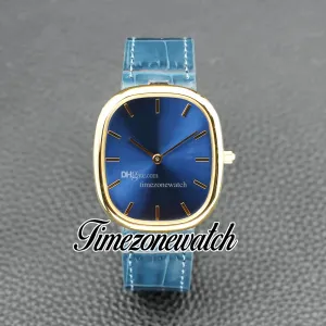 TW F New Golden Ellipse 3738 100J-012 Miyota 9015 Autoamtic herenhorloge blauwe wijzerplaat 18K geel gouden kast blauwe schuimband herenhorloges Timezonewatch TWPP