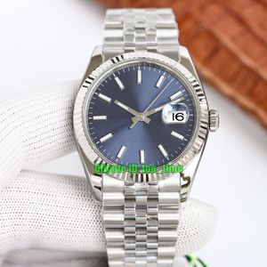 TW Factory Watches 36mm 126234 Datum ETA 2836 Automatische damesheren Kijk Blue Dial Stainless Steel Bracelet Ladies Gents polshorloges