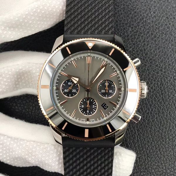 Montre chronographe TW édition limitée de 44 mm de diamètre avec mouvement de lavage à motif écailles de poisson 7750 miroir saphir double face avec traitement antireflet