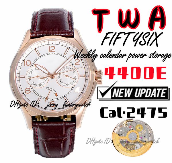 TWA Luxury Men's Watch FIFTYSIX 4400E Week Calendar Power Storage Series, 40mm, 2475 Custom Kinetic Energy Automatic Machinery,gold