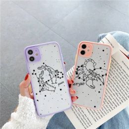 Twaalf 12 Constellations Art Design Space Phone Cases voor iPhone 13 12 11 Pro Max Mini X XS Max XR 7 8 Plus SE Clear Hard Cover