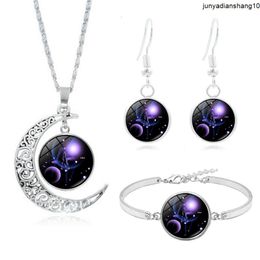 Doce constelaciones collar de cristal set minimalista de regalo creativo de regalo de regalo joyería de tres piezas
