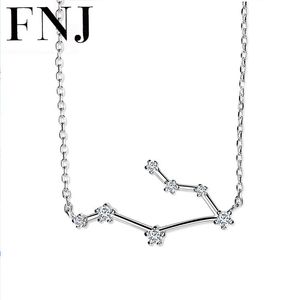 Douze Constellations Pendentif Collier 925 Argent Sagittaire Capricorne Sagittaire Cancer Poissons 40-45 cm Chaîne Cubique Zircon Femmes Bijoux