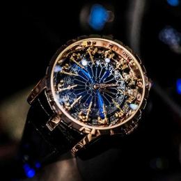 Doce relojes de caballero de mesa redonda Concepto de agujero de gusano para hombres Personalidad de negocios para hombres Reloj para hombres de las diez mejores marcas Reloj de marca famosa suiza