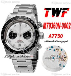 TWF 41mm 79360 ETA A7750 Automatische Chronograph Mens Horloge White Dial Black Subdial Stainless Steel Armband Horloges Super Edition Puretime