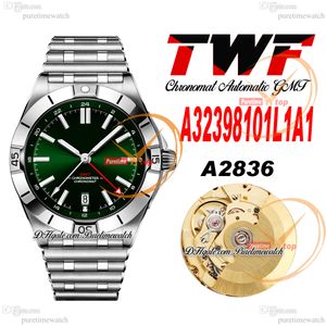 TWF Chronomat GMT ETA A2836 automatisch herenhorloge groene stick wijzerplaat roestvrij staal Rouleaux Bracele A32398101L1A1 Super Edition horloges Reloj Hombre Puretime E5